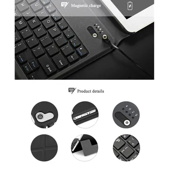 Kemile Ultra Slim Bluetooth-Tastatur med Stativ Smart Letvægts Læder Cover tablet Tastatur klavye Til iPad luft 1 &2
