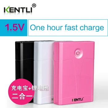 KENTLI multifunktions-power bank multifunktionel oplader + 4 stk 1,5 v 3000mWh li lithium-ion genopladelige AA batteri