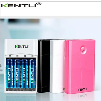 KENTLI multifunktions-power bank multifunktionel oplader + 4 stk 1,5 v 3000mWh li lithium-ion genopladelige AA batteri