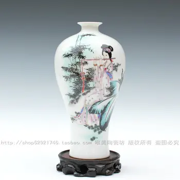 Keramik famille rose Lille vase vase fiskehale flaske dekoration