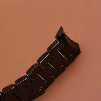 Keramiske Ur Band Strap solidt Link Armbånd passer gear s3 mænd wristwatchband 22mm poleret sort watchbands nye buede ender 2017