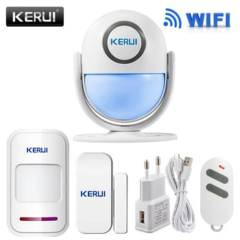 KERUI WIFI Hjem Sikkerhed Alarm System DIY KIT IOS - /Android-Smartphone-App ' en 120dB PIR Vigtigste Panel Dør/vindue Sensor tyverialarm