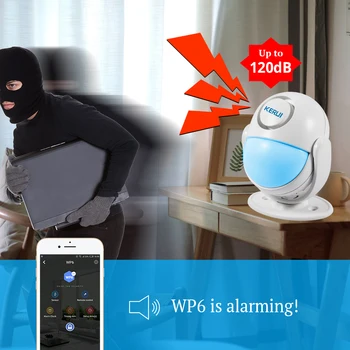 KERUI WIFI Hjem Sikkerhed Alarm System DIY KIT IOS - /Android-Smartphone-App ' en 120dB PIR Vigtigste Panel Dør/vindue Sensor tyverialarm