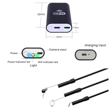 KERUI WIFI inspektionskamera Mini Vandtæt Blød Kabel-Inspektion Kamera 8mm 1M USB Endoskop Endoskop IOS Endoskop Til Iphone