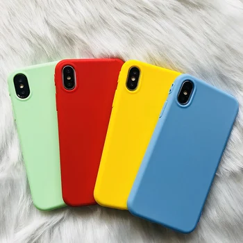Kerzzil Candy Farve Silikone Phone Case For iPhone X 7 6S 10 Anti-Banke Stødsikkert TPU Tilfælde For iPhone 6 6s 7 8 Plus Dækning Capa