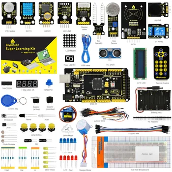 Keyestudio Super startpakke/Learning Kit Med Mega2560R3/LCD1602/RFID/Relæ/DS3231 +PDF+32Projets &FREMPIND