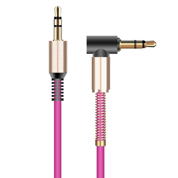 KEYSION 3,5 mm jack aux kabel 3,5 mm han til mandlige 90 grader højre vinkel fladskærms audio kabel til bil / PM4 PM3 / hovedtelefon-aux ledning