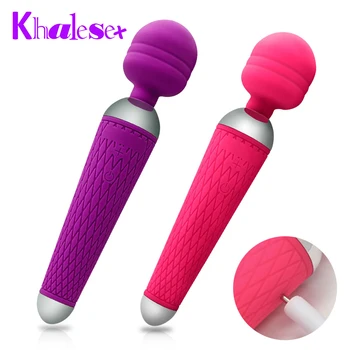 Khalesex Kraftfulde mundtlige klitoris Vibratorer til Kvinder USB Charge AV Magic Wand Massager Vibrator Voksen Sex Legetøj til Kvinde Masturbator