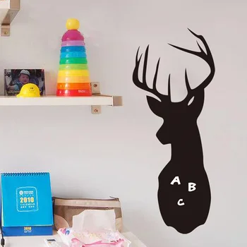 Kids Soveværelse Tegnefilm Dyre-Formede Aftagelig Sort Hjorte Wall Sticker Hjem Indretning, DIY Room Dekoration