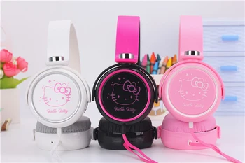 Kids Søde Hovedtelefoner Headset med Mikrofon, Hello Kitty Cartoon Hovedtelefoner til Børn, Piger, Perfekte Lyd til iPhone