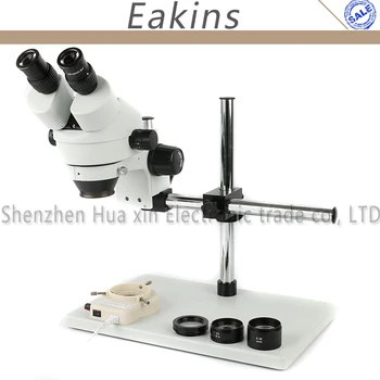 Kikkert stereo-mikroskop 3,5 X-90X Kontinuerlig zoom med Stor størrelse metal stå+56 LED-lys+Multi-akse Justerbar Metal Arm