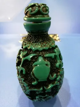 Kina Folkemusik gamle smukt udskårne Turkis snus flaske A05