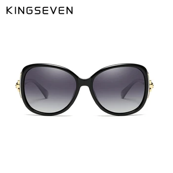 KINGSEVEN HD Solbriller, Polariserede Retro Stor ramme Fox luksus Eyewear Dame Brand Designer solbriller Oculos de sol