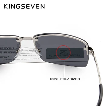 KINGSEVEN Uindfattede Solbriller til Mænd Polariseret Guld Mænds Nuancer Sol Briller Luksus mærker Nat Kørsel Briller Oculos escuro