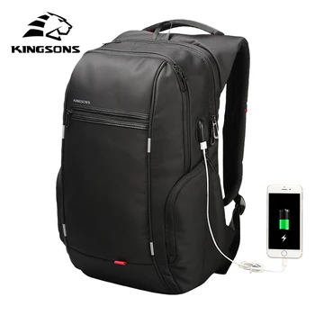 Kingsons Mærke Eksterne USB-Opladning Computer Taske, Anti-tyveri Notebook Rygsæk 15/17 tommer Vandtæt Laptop Backpack for Mænd