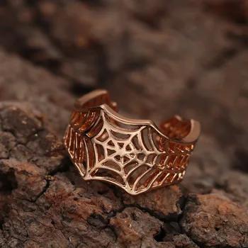 Kinitial 1STK Guld Sølv Batman Ringe Håndlavet Spider Web Animalske Smykker Åbne Justerbar Omringe Ring Engros Bijoux