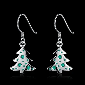 KITEAL 2017 sølv forgyldt kvinder øreringe juletræ drop Glædelig Jul gave ear cuff smykker display