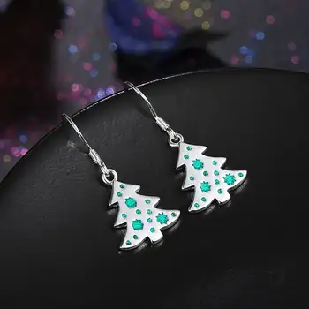 KITEAL 2017 sølv forgyldt kvinder øreringe juletræ drop Glædelig Jul gave ear cuff smykker display