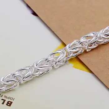 Kiteal 925 Sølv smykker farve kvindelige armbånd & armbånd 5mm 20cm Dragon kæde knogle kæde pulseras mujer sport