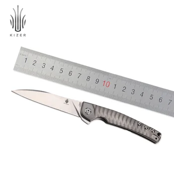 Kizer lomme kniv mini edc kniv små folde kniv keramiske kuglelejer flipper oplukker titanium håndtag