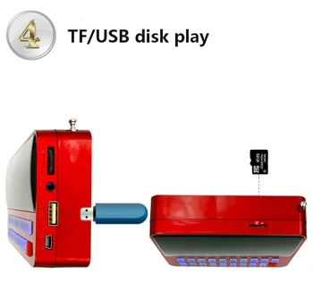 KK60 Med Stor LED Skærm TF\Micro SD USB-Højttaler MP3-Afspiller, FM-Radio, Ur Vækkeur LED Lommelygte
