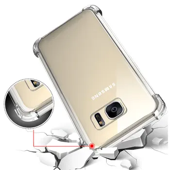 Klar Krystal Anti Banke tilfældet for Samsung Galaxy S7 S6 kant luft sæk på 4 hjørne hot sell top AAA kvalitet, gratis forsendelse