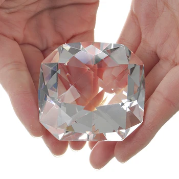Klar Polyeder Diamond Cut Glas Smykker Brevpresser Crafts Collection Souvenir-Års Fødselsdag, Jul, Bryllup Gaver Dekoration