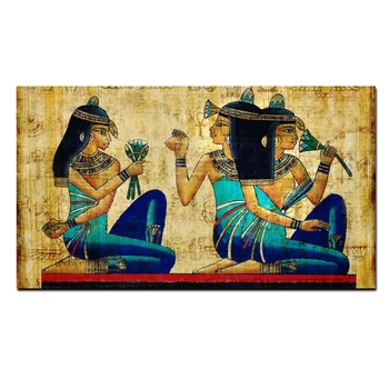 Klassisk Papyrus Kunst Tapet Afrikansk Kvinde Olie Maleri Print på Lærred Pop Art Wall Billede til stuen, Sofa Cuadros