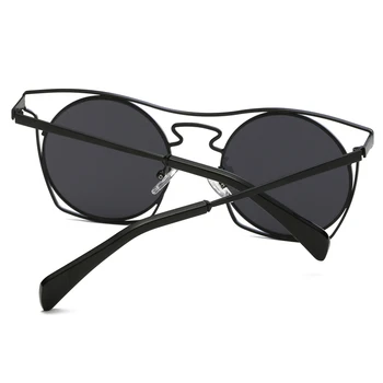 Klassiske Runde Solbriller Kvinder Brand Design Vintage Steampunk Unisex Solbrille Kvinde Mand Hule ud Briller Tilbehør UV400