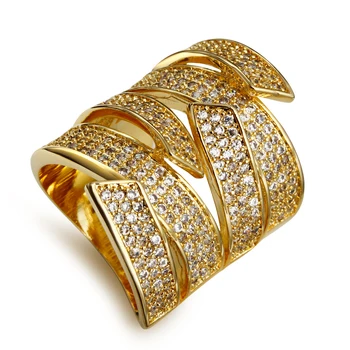 Kobber Ring cubic zircon indstilling store kvinder finger ring mode smykker Gratis forsendelse i fuld størrelse 5, 6, 7, 8, 9, 10