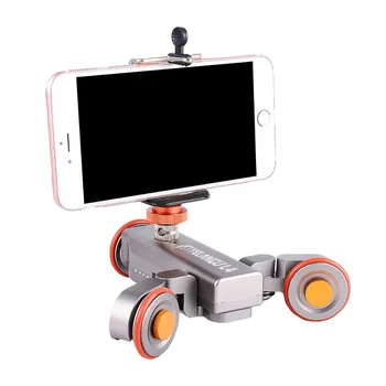 KOLIVAR YELANGU Elektriske Dolly 3-Hjulet Skive Bil, Jernbane rullebane Skyder Med Fjernbetjening Til iPhone DSLR-Kamera, Videokamera