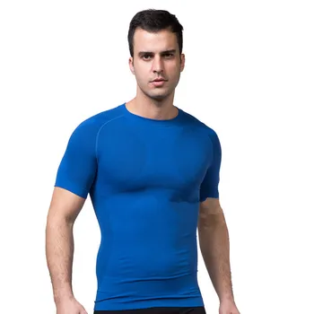Komprimere shirt mænd fitnes t-shirt slank krop hurtig tør umiddelbar aktiv absorption fitness t-shirt sort blå M,L,XL