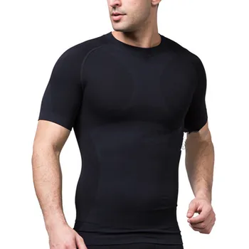 Komprimere shirt mænd fitnes t-shirt slank krop hurtig tør umiddelbar aktiv absorption fitness t-shirt sort blå M,L,XL