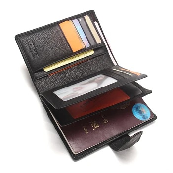 KONTAKT OS Ægte Koskind Læder Tegnebøger Mænd Business Pung Med Kortholderen Vintage Clutch Håndled Bag Passport Wallet 2018 HOT