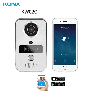 KONX KW02C 720P H. 264 Smart WiFi Video Dør Telefon intercom Dørklokken Trådløse Låse IR CUT Night Vision, Motion Decetion Alarm