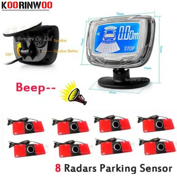 Koorinwoo Lcd-Skærm Bil Parkering Sensor 8 Radarer Automatisk detektor Forreste og Bageste Køretøj Parktronic med Sensorer Parkering System