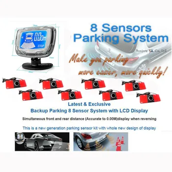 Koorinwoo Lcd-Skærm Bil Parkering Sensor 8 Radarer Automatisk detektor Forreste og Bageste Køretøj Parktronic med Sensorer Parkering System