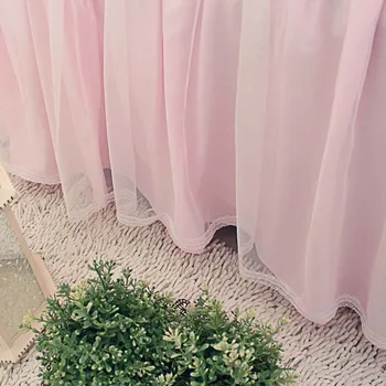 Koreanere Elegante blonder strøelse sæt garn ruffl dynebetræk broderi sengetøj bed nederdel sengetæppe lagen bryllup indretning bed cover