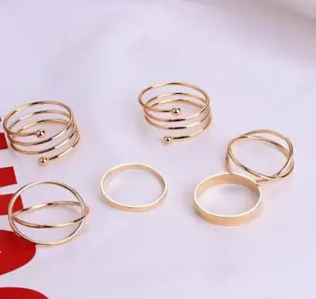Koreanere ornamenter retro overdrevet fælles ring 6 sæt ringe Ringe For Kvinder Vintage Bijoux Lord Of The Rings