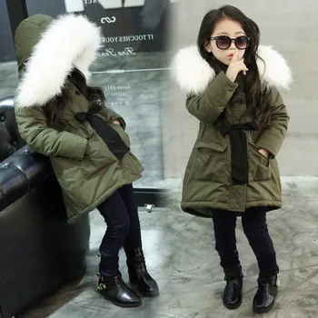 Koreanske Mærke Piger Frakker Og Jakker Kids Faux Fur Collar Frakke Til Baby Pige Børn, Vinter Outwear For Piger 3-11 år gammel