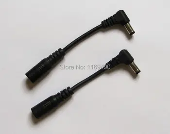 Kort 10stk 5.5x2.1mm DC power plug udvidelse kabel-kvindelige til mandlige L form Graders Vinkel Adapter ledning 15CM , Gratis fragt