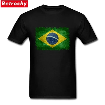 Kortærmet Crewneck Bomuld Brasilien Flag, T-shirts camisa masculina Mand Plus Size Lavet Shirts
