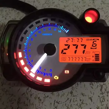 KOSO RX2N lignende digitalt LCD-Motorcykel speedometer kilometertæller justerbar MAX antal 299KM/H