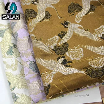 Kran efterligning Xiangyun garn, stof bryllup kjoler hånd tasker DIY bedre spinde silke jacquard brokade stof