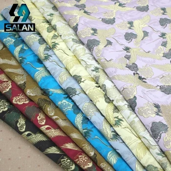 Kran efterligning Xiangyun garn, stof bryllup kjoler hånd tasker DIY bedre spinde silke jacquard brokade stof