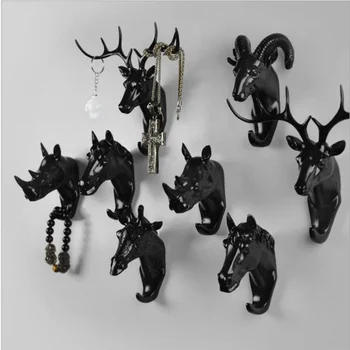 Kreative Dyr Væggen Krog Krog Næsehorn Hjort, Hest, Ged Dekorative Kreative Harpiks Badeværelse husholderske på therack
