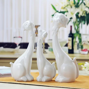 Kreative keramiske Tegnefilm søde hund figur home decor håndværk værelse dekoration objekter ornament porcelæn dyre-figurer-gaver