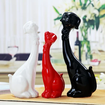 Kreative keramiske Tegnefilm søde hund figur home decor håndværk værelse dekoration objekter ornament porcelæn dyre-figurer-gaver