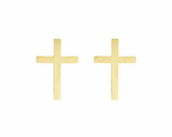 Kristne Kors i Rustfrit Stål Stud Øreringe Smykker Religiøse Kors Kvinder Guld Sølv Boucle d'oreille Homme Julegave