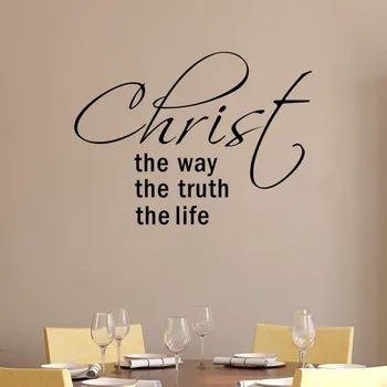 Kristus er Vejen, Sandheden Citerer Wall Stickers til Vinyl Decals og Vægmalerier til Stue, Soveværelse